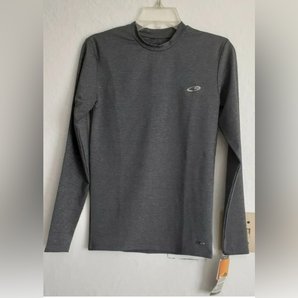 Champion DUO/ DRY boys long sleeves Jersey Tee |Sz.small |Gray |Wicks moisture.